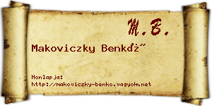Makoviczky Benkő névjegykártya